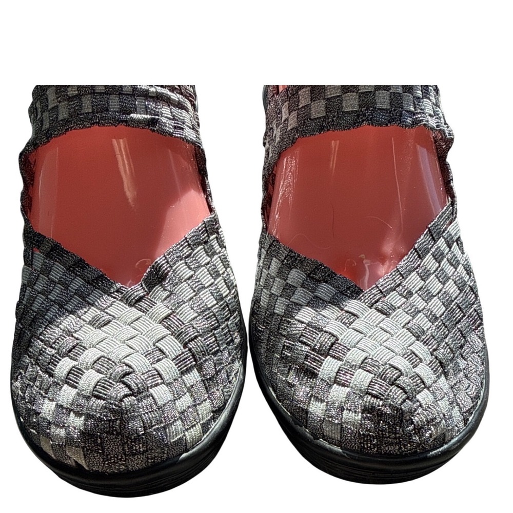 Grey/Silver‎ Woven Checkerboard Mary Jane Wedge Shoes Platform Grey Black comfy